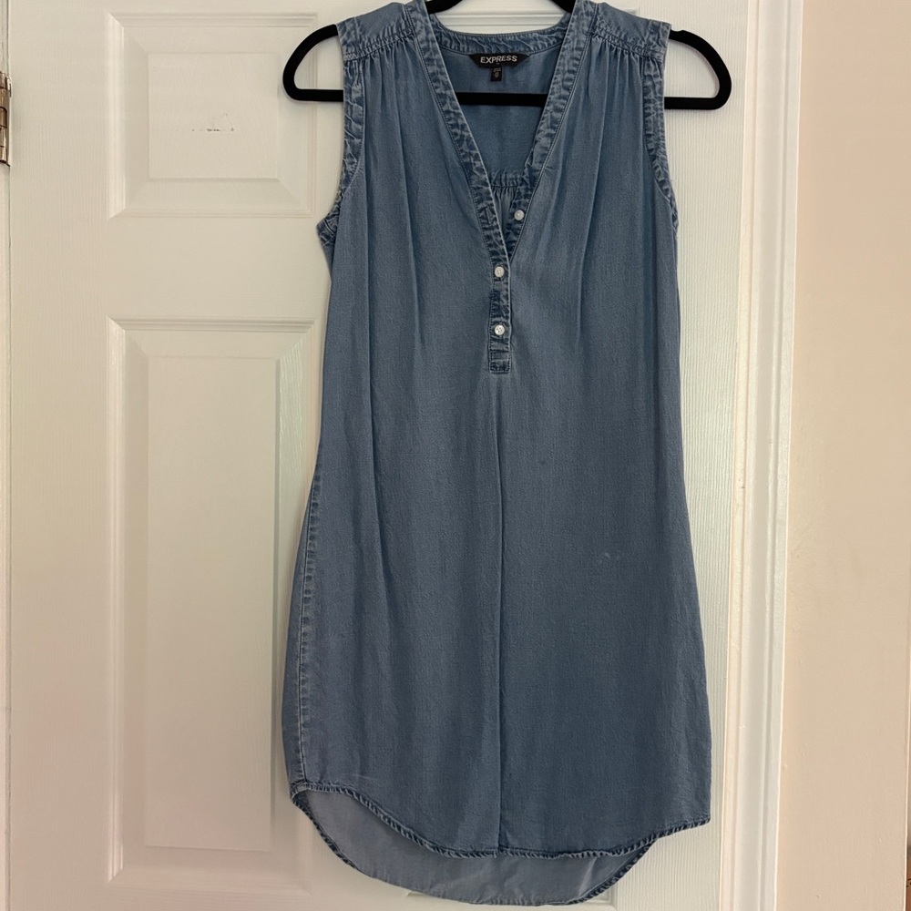Express Light Blue Denim Dress